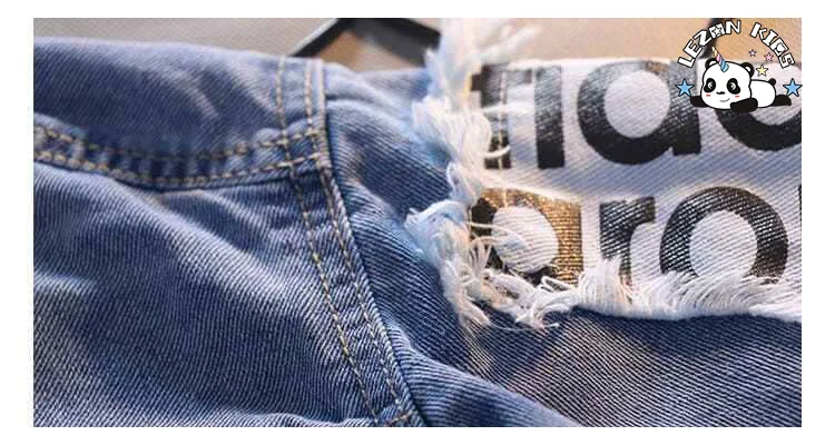 LEZONKIDS - HAPA Customized Winter Suit Breathable Handsome Kids Embroidery Two-Pieces Denim Set